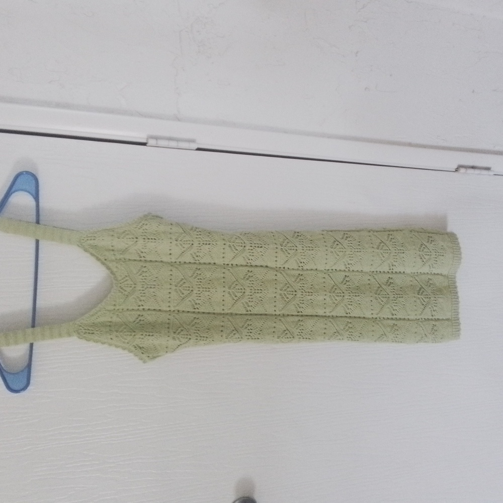 Lime green knit dress